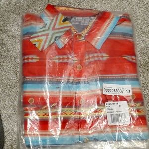 true grit coral pattern button up never opened